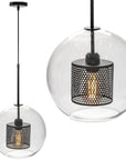 Lampa wisząca szklana loft APP558-1CP 25cm czarna 1