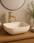 Umywalka nablatowa Rea Freja Travertine Matt 3