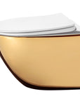 Misa WC podwieszana Carlo Mini Rimless Flat Złoto Biała
