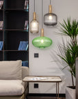 Lampa Sufitowa Wisząca Szklana APP459-1CP Zielona