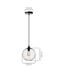 Lampa Sufitowa Wisząca Szklana APP311-1CP Loft