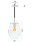 Lampa Sufitowa Wisząca Szklana APP327-1CP NIEBIESKA