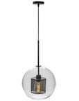 Lampa wisząca szklana loft APP559-1CP 30cm czarna 2