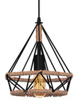 Lampa sufitowa geometryczna wisząca w stylu loft boho sznur APP678-1CP