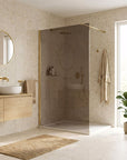 Kabina prysznicowa Walk-In Rea Flexi Brown / Brush Gold 120 4