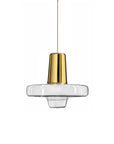 Lampa Wisząca Szklana Metalowa LED APP553-1CP Złota