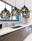 LAMPA WISZĄCA SUFITOWA KRYSZTAŁOWA APP206-1C Czarna 6