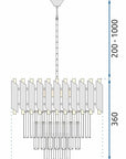 Lampa Wisząca z Kryształami 312359 ZŁOTA