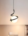 Lampa Wisząca Szklana Kula Spirala APP1732-1CP Czarna 3