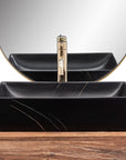 Umywalka nablatowa REA Inga Black Marble Mat