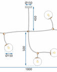Lampa Wisząca Sufitowa Czarny Mat APP1673-8CP 9