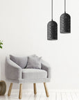 Lampa Wisząca Betonowa APP997-1CP B Czarna