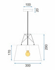 Lampa Sufitowa Wisząca Metalowa APP422-1CP Czarna 6