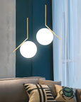 Lampa Sufitowa Wisząca Szklana Kula G106-1W Złota Biała 11