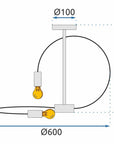 Lampa 4 APP1093-4C Czarna