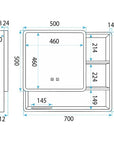 Szafka z lustrem LED M1016-70 70x65 10