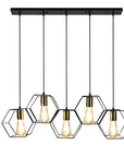 Lampa Wisząca APP1133-5CP Czarno Złota