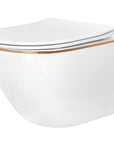 Zestaw Misa WC Carlo Mini Flat + Bidet Carlo Mini White Gold Edge