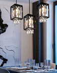 Lampa wisząca kryształowa APP1110-1CP Czarna
