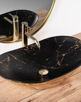 Umywalka nablatowa REA Royal In Black Marble Gold