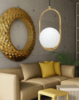 Lampa Sufitowa Wisząca Szklana Kula APP473-1CP Biała