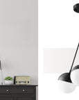 Lampa Wisząca Szklana Kula Mleczna APP687-3CP Czarna