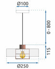 Lampa Wisząca APP1246-1CP Czarny-Różowe złoto