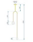 Lampa Sufitowa Wisząca Szklane Kule APP964-2CP Złota