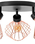 Lampa potrójna metalowa loft plafon APP536-3C Różowe Złoto 1