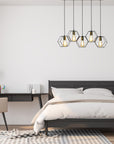 Lampa Wisząca APP1133-5CP Czarno Złota