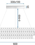 Kryształowa Lampa Sufitowa Owalna LED APP775-1CP