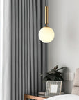 LAMPA WISZĄCA SZKLANA KULA G108-1W ZŁOTA E27 8