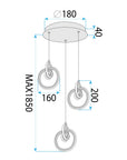 Lampa Sufitowa Wisząca Led Lhj093-3cp Złota 7