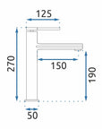 Bateria Umywalkowa REA OVAL Czarna Wysoka