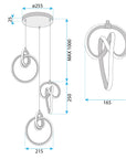 Lampa Wisząca Led G072-3cpr Złota 9