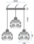 LAMPA WISZĄCA KULA KRYSZTAŁ APP209-3CPR