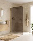 Kabina prysznicowa Walk-In Rea Flexi Brown / Brush Gold 100 9