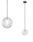 Lampa Sufitowa Wisząca Szklana Kula Czarny Chrom 15cm APP1682-1CP 1