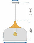 Lampa sufitowa wisząca Bari APP181-1CP Czarna