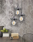 Lampa Sufitowa Wisząca Potrójna Metalowa Loft 392204 Czarna 5