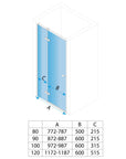 Drzwi prysznicowe Rea Atlas 80 Chrome prawe 4