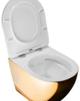 Misa WC podwieszana Carlo Mini Rimless Flat Złoto Biała