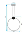 LAMPA SUFITOWA WISZĄCA LED APP1395-CP BLACK 40cm