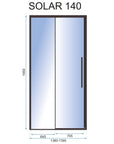 Drzwi prysznicowe SOLAR BLACK MAT 140