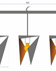 LAMPA TRÓJKĄTNA GEOMETRYCZNA POTRÓJNA APP254-3CP CZARNA 5