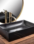 Umywalka nablatowa REA Inga Black Marble Mat