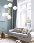 Lampa Ścienna Kinkiet Szklana Kula APP1009-1W Złota