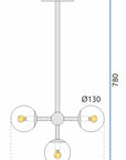 Lampa wisząca sufitowa 4 kule APP268-4C