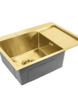 Zlewozmywak stalowy REA Fin Złoty szczotkowany Bez baterii kuchennej 8