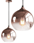 Lampa wisząca szklana APP313-1CP Różowe Złoto